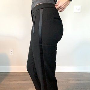 Zara Pleated Slim Trousers with Silk Side Trim - M